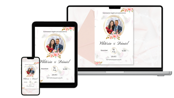 Rose Gold online esküvői meghívó