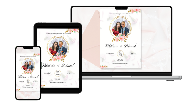 Rose Gold online esküvői meghívó - Image 2